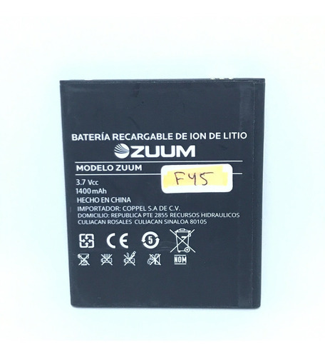 Pila Bateria Zuum F45 1400 Mah Sminva Original