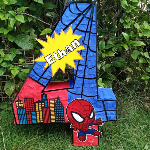 Piñata De Número 4  Spiderman