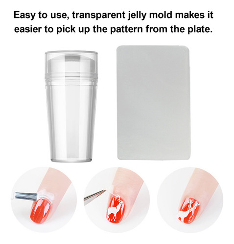 Estampador De Uñas De Silicona Transparente De Doble Cara Co
