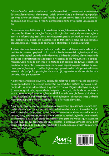 Desafios do desenvolvimento rural sustentável: o caso prático de uma microbacia, de Dornelas, Myriam Angélica. Editorial Appris Editora e Livraria Eireli - ME, capa mole em português, 2021