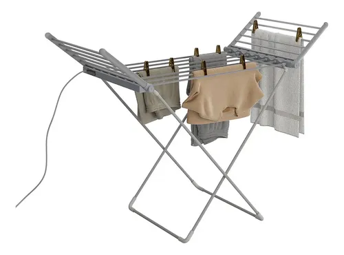 Varal Elétrico de Chão Fino Inox Toalheiro Aquecido 110V Alumínio 140cm - R$ 524,66