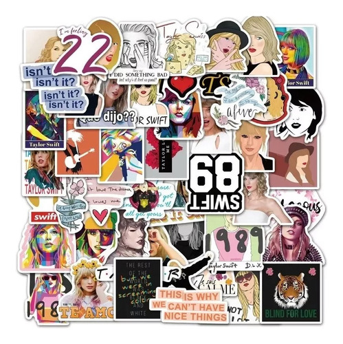 Imagen 2 de 4 de Taylor Swift - Set De 50 Stickers / Calcomanias