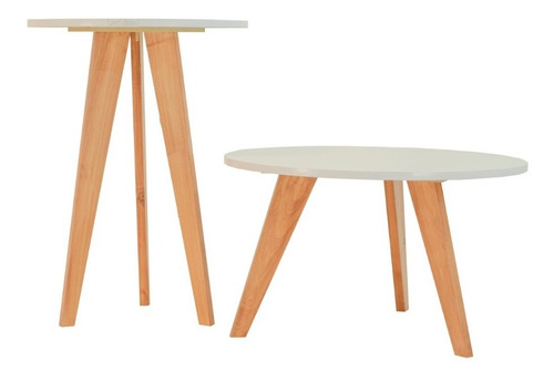 Imagen 2 de 6 de Set De 2 Mesas De Living Nordico Escandinavo Laqueado Ratona