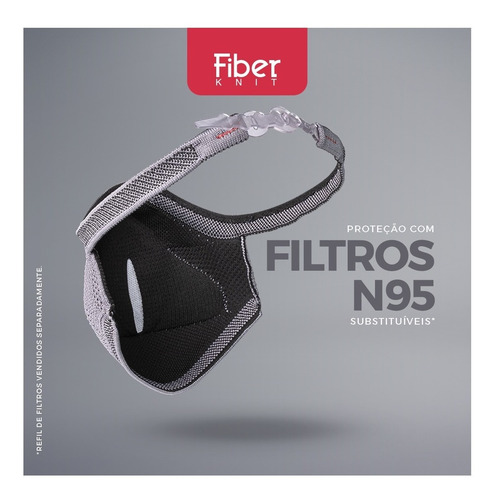 Imagem 7 de 7 de Máscara De Proteção Fiber Knit 3d Infantil Com 1 Refil Tam P