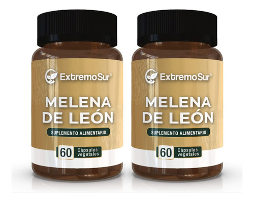 Pack 2 Melena De León 60 Cápsulas 500mg 100%natural 