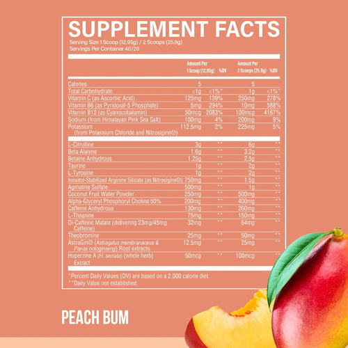 Raw Cbum Thavage Pre Workout 40 Servicios Sabor Peach Bum Peach Bum