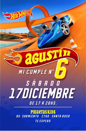 Invitación Digital Hot Wheels