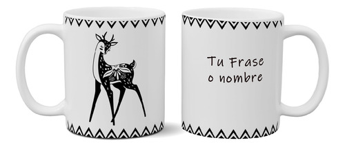 Taza De Cerámica Bambi Personalizada Con Nombre O Frase Art