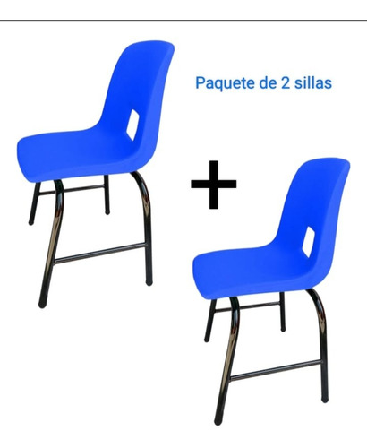 Set De 2 Sillas Infantiles Muebles Leo School Azul