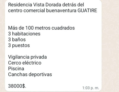 Urb.vista Dorada Detras Del Cc Buenaventura. Rr