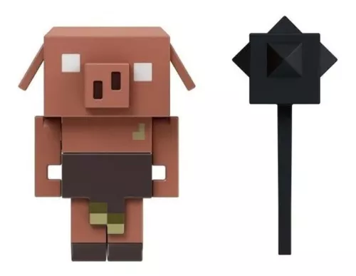 Boneco Minecraft Legends Piglin Pequeno Com Clava + Nf