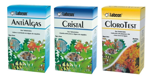 Kit Alcon Labcon Anti Algas 15ml + Cristal 15ml + Cloro Test