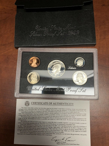 1992 Proof Set Plata Dolar Rara Ms 5 Monedas Estados Unidos