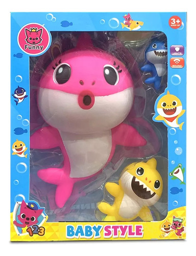 Baby Shark Con Accesorios Luz Y Sonidos Muñeco Tiburón