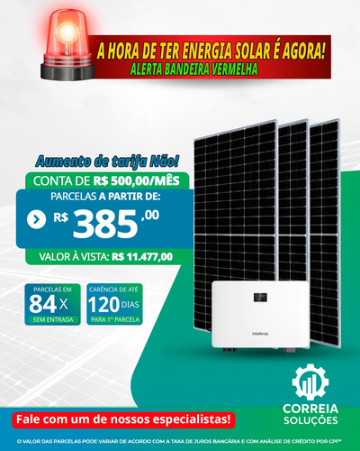 Kit Fotovoltaico Intelbras Completo 84x E 120 Dias P/ Paga