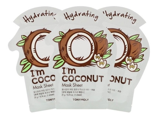 I Am Coconut Mask Sheet Pack 3, Hidratante, 