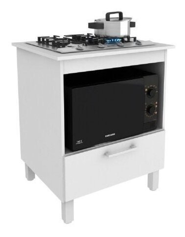 Balcão Para Cooktop 4 Bocas Com Porta Basculante J Fbwt