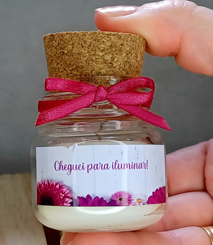 10 Lembrancinha Vela Perfumada No Potinho De Vidro Com Rolha