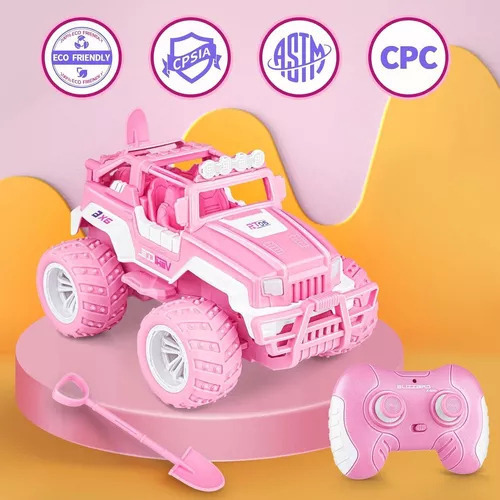 Coche Rosa Con Control Remoto Para Niños, Coche De Escalada