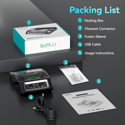 Conector De Filamento 3d Sunlu Official De Hasta 240 °c Con