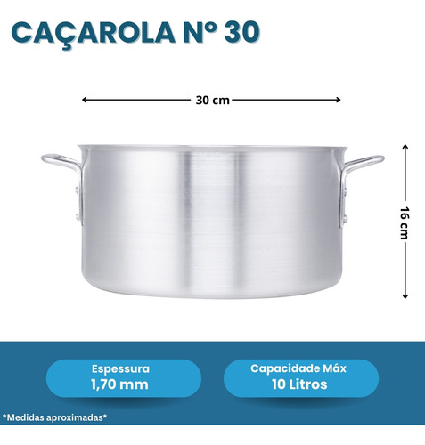 Caçarola Panela Grande Industrial Restaurante N30 10l