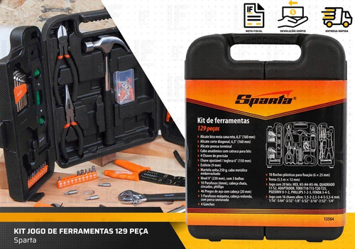 Imagem 3 de 5 de Kit Furadeira Impacto Profissional + Kit Ferramenta 129
