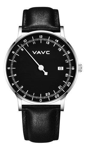 Reloj Impermeable Vavc 24 Horas Unisex Con Correa De Cuero