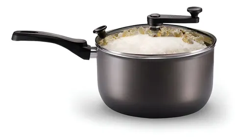Olla De Cocina Pochoclera Pororó Aluminio Antiadherente 3,6 Lt Gris Mta