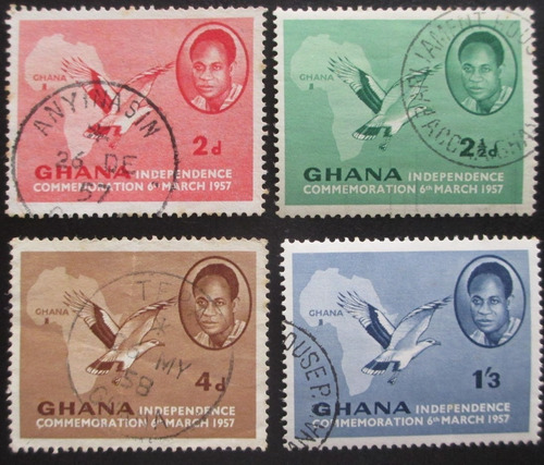 D3093 - Ghana - Fauna Ave Yvert Nº 10/13 Circ De 1957 (Usado)