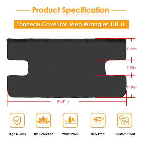 Cubierta Carga Mejorada Para Jeep Wrangler Jl Unlimited Jt 4