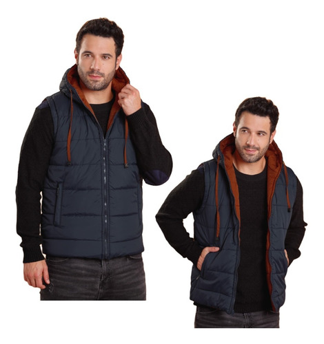 Chaleco Hombre Acolchado Impermeable Bolsillo Interno