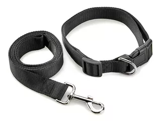 Collar Y Correa Para Perros Ligera Y Resistente 120 Cm Color Negro