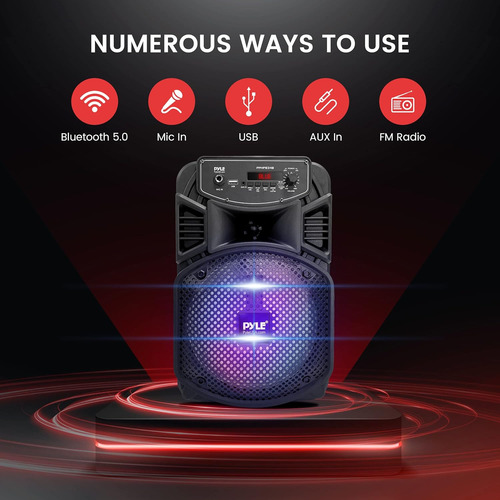 Altavoces Bluetooth 300w Portátil Con Subwoofer 8 Y Luces