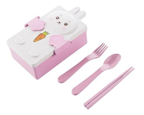  Taper Ecológico Oso Y Conejo Set De Cubiertos   Kawaii