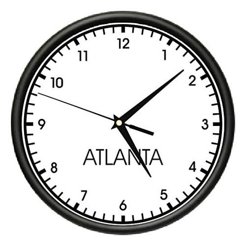 Reloj De Pared Atlanta Time Zona Horaria Mundial Reloj Ofici