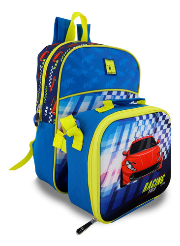 Morral + Lonchera Car Azul Rey Para Niño Croydon