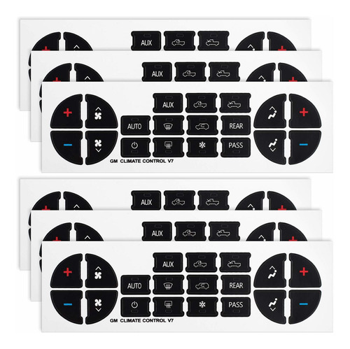 Pagow 6 Hojas Ac Dash Button Repair Kit Sticker Para Chevy, 