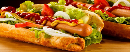 Adesivo Parede Painel Cozinha Hot Dog Fast Food Lanche Em Hd