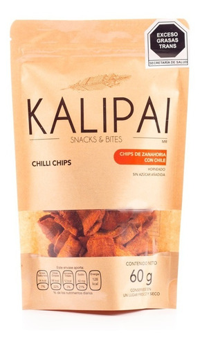 3 Piezas Chips De Zanahoria Con Chile 60 G. Kalipai