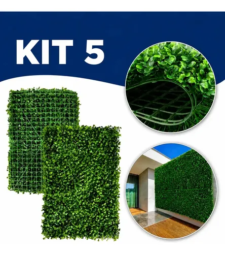 VITAL DECOR5 Placas Jardim Vertical Artificial Buchinho 60x40cm Plan