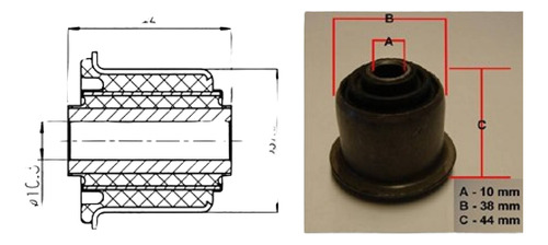 Buje De Parrilla Inferior Vw Santana 87-91