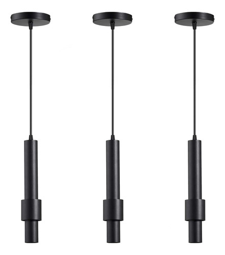 Bonlux 3 Luz Colgante Moderna Para Isla Cocina Led Negra K