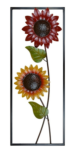 Figura Girasol Marco Pared Decorativa Metal Campoamor Deco