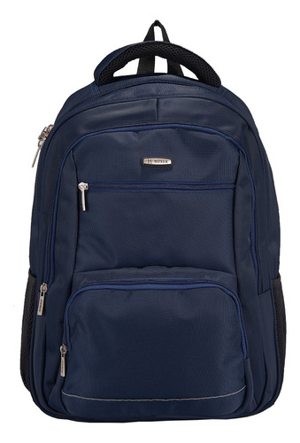 Backpack Huser Hombre H17956a Acabado de los herrajes Niquel Color Azul Color de la correa de hombro Azul Diseño de la tela Liso