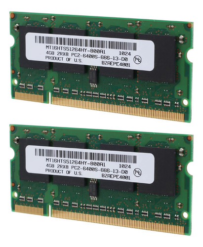 2 Units Ddr2, 4 Gb, Ram, 800 Mhz, Pc2 Sodimm 2rx8, 200 Pi