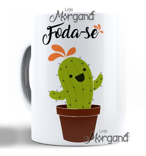 Caneca Cacto Fofo Foda-se Amigos Minimalista Xicara Ceramica