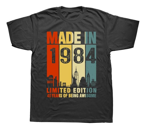 Lhy Camiseta De Manga Corta Con Estampado Made In 1984