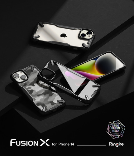 Funda Ringke Fusion X Camo Para iPhone 14 De 6.1 Design Color Camo Black (camuflado Con Bordes Negro) iPhone 14 6,1