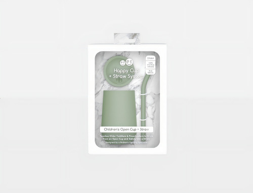 Vaso Ezpz Entrenador Grande Con Popote Para Bebes Silicon Color Verde Nórdico