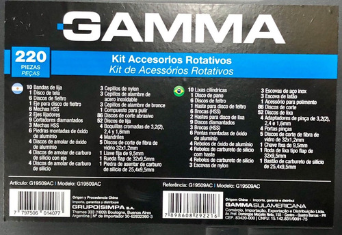 Kit De Accesorios P/ Minitornos Gamma 220 Piezas C/ Estuche